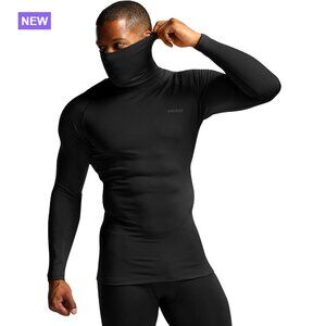 Thermal Long Sleeve Compression Shirt, Mock Neck Base Layer for Winter Sports